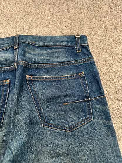 Dior Homme by Hedi Slimane MIJ Clawmark Blue Washed Denim Jeans