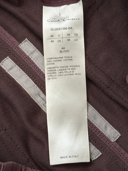 SS20 Rick Owens Mainline Blood Red Bauhaus Cargo Pants