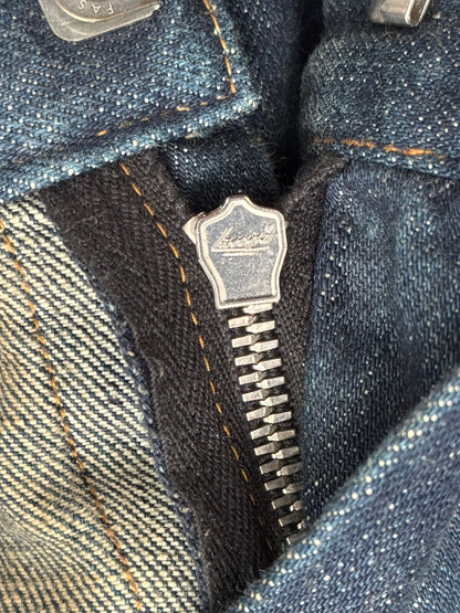 FW12 Balmain by Olivier Rousteing Indigo Zip Biker Denim Jeans