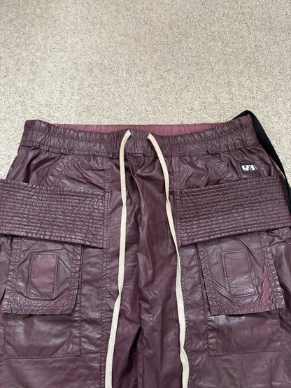 SS21 Rick Owens DRKSHDW Cherry Waxed Creatch Cargo Pants