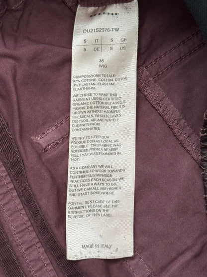 SS21 Rick Owens DRKSHDW Cherry Waxed Creatch Cargo Pants