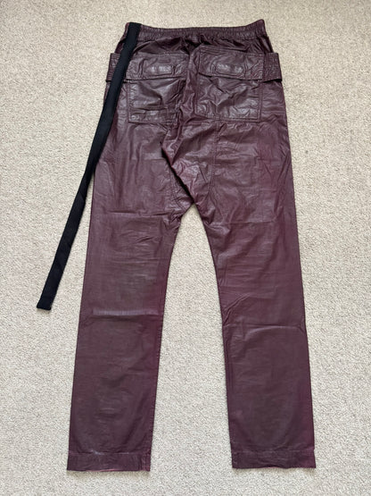 SS21 Rick Owens DRKSHDW Cherry Waxed Creatch Cargo Pants