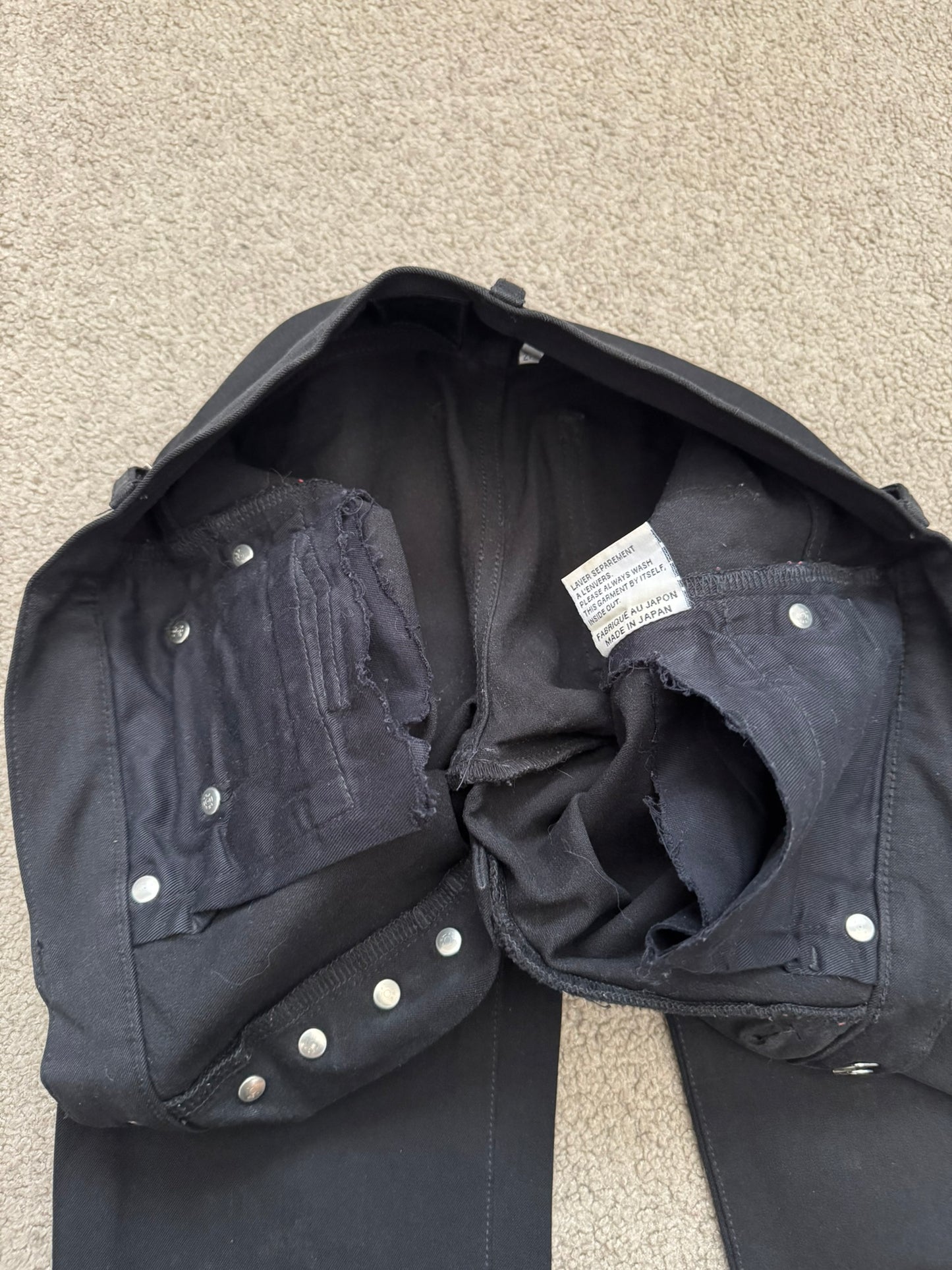 SS07 Dior Homme by Hedi Slimane Black MIJ Rayon Denim Jeans