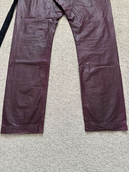 SS21 Rick Owens DRKSHDW Cherry Waxed Creatch Cargo Pants