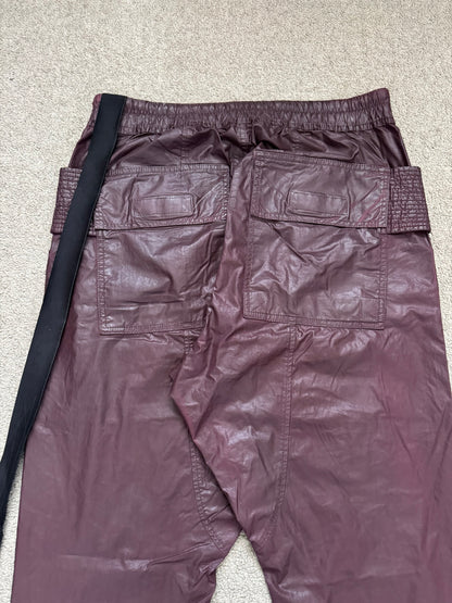 SS21 Rick Owens DRKSHDW Cherry Waxed Creatch Cargo Pants