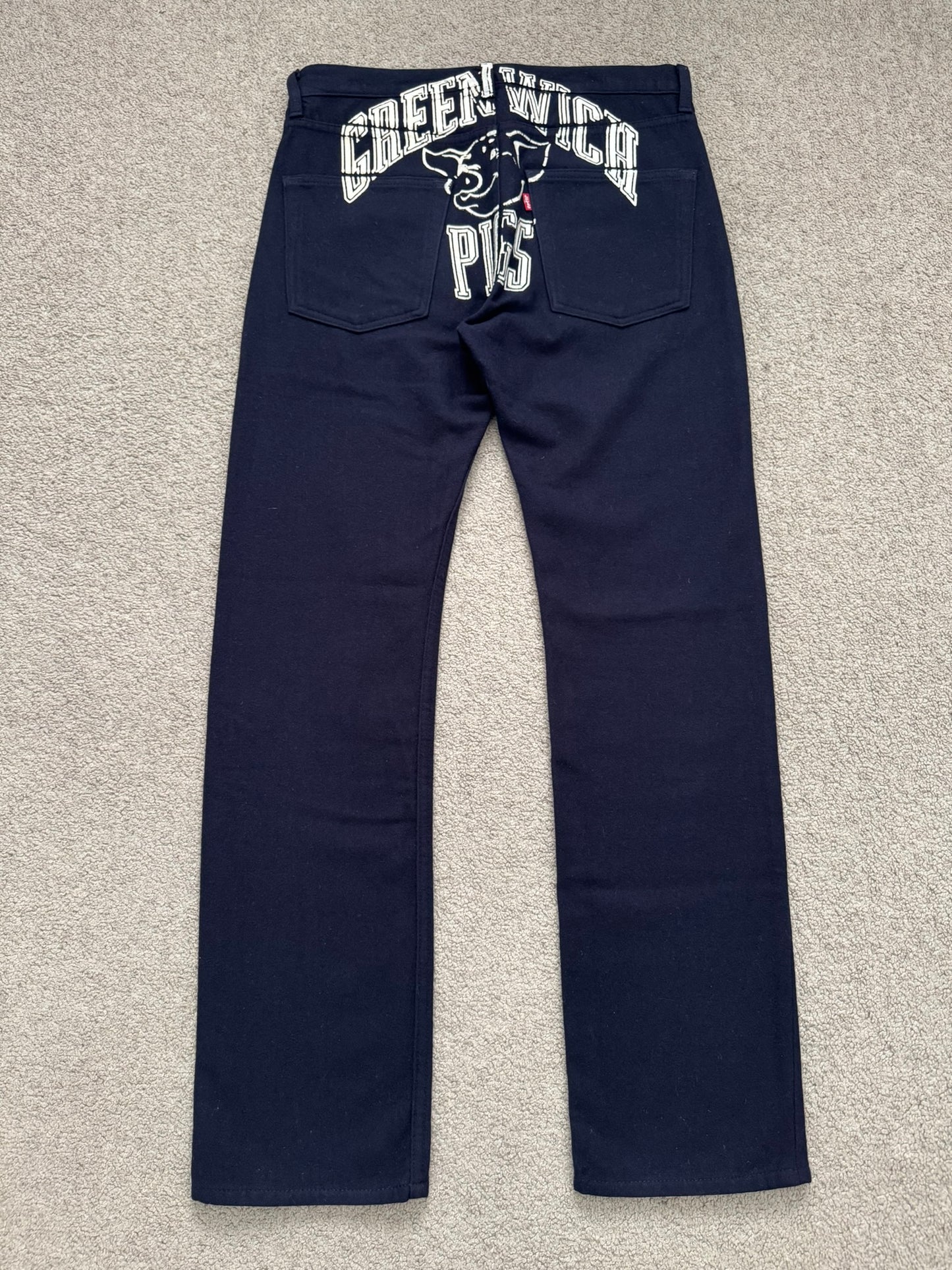 AW02 Junya Watanabe x Levis Greenwich Pigs Printed Wool Pants