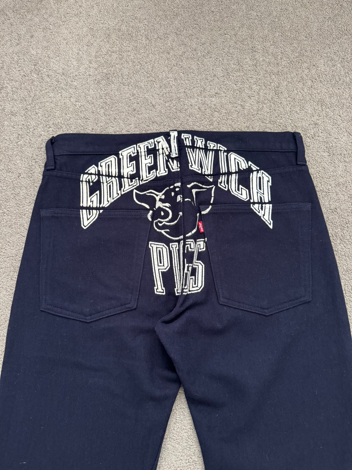 AW02 Junya Watanabe x Levis Greenwich Pigs Printed Wool Pants
