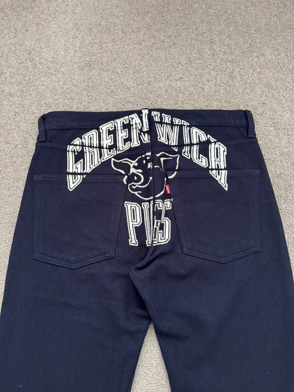 AW02 Junya Watanabe x Levis Greenwich Pigs Printed Wool Pants