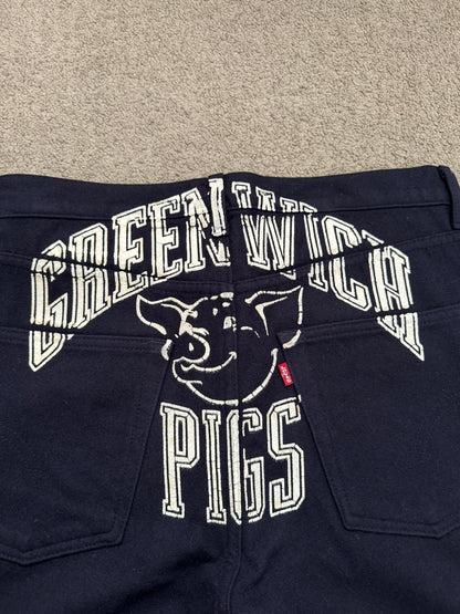 AW02 Junya Watanabe x Levis Greenwich Pigs Printed Wool Pants