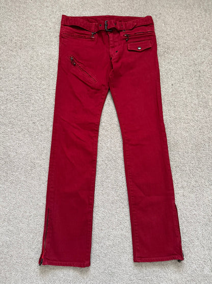 SS05 Number (N)ine "Nightcrawler" Belted Zipper Denim Jeans