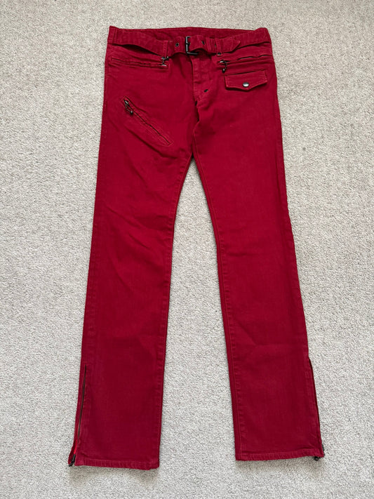 SS05 Number (N)ine "Nightcrawler" Belted Zipper Denim Jeans