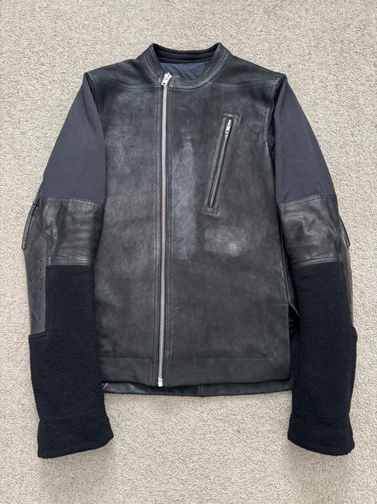FW14 Rick Owens Mainline Moody Hybrid Fencing Leather Jacket