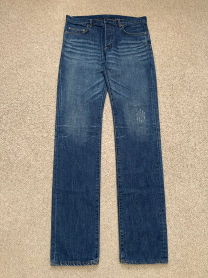 Dior Homme by Hedi Slimane MIJ Clawmark Blue Washed Denim Jeans