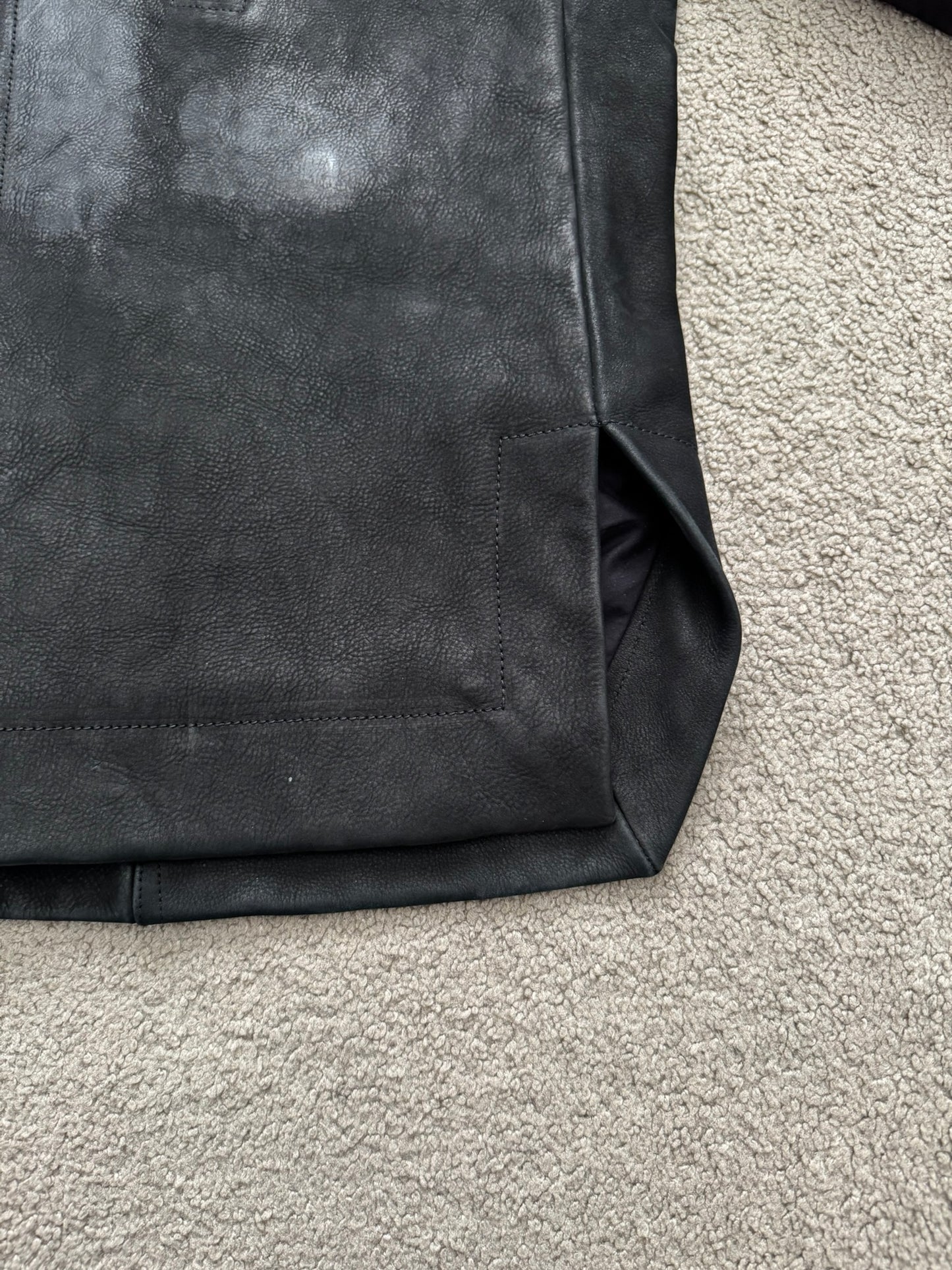 FW14 Rick Owens Mainline Moody Hybrid Fencing Leather Jacket