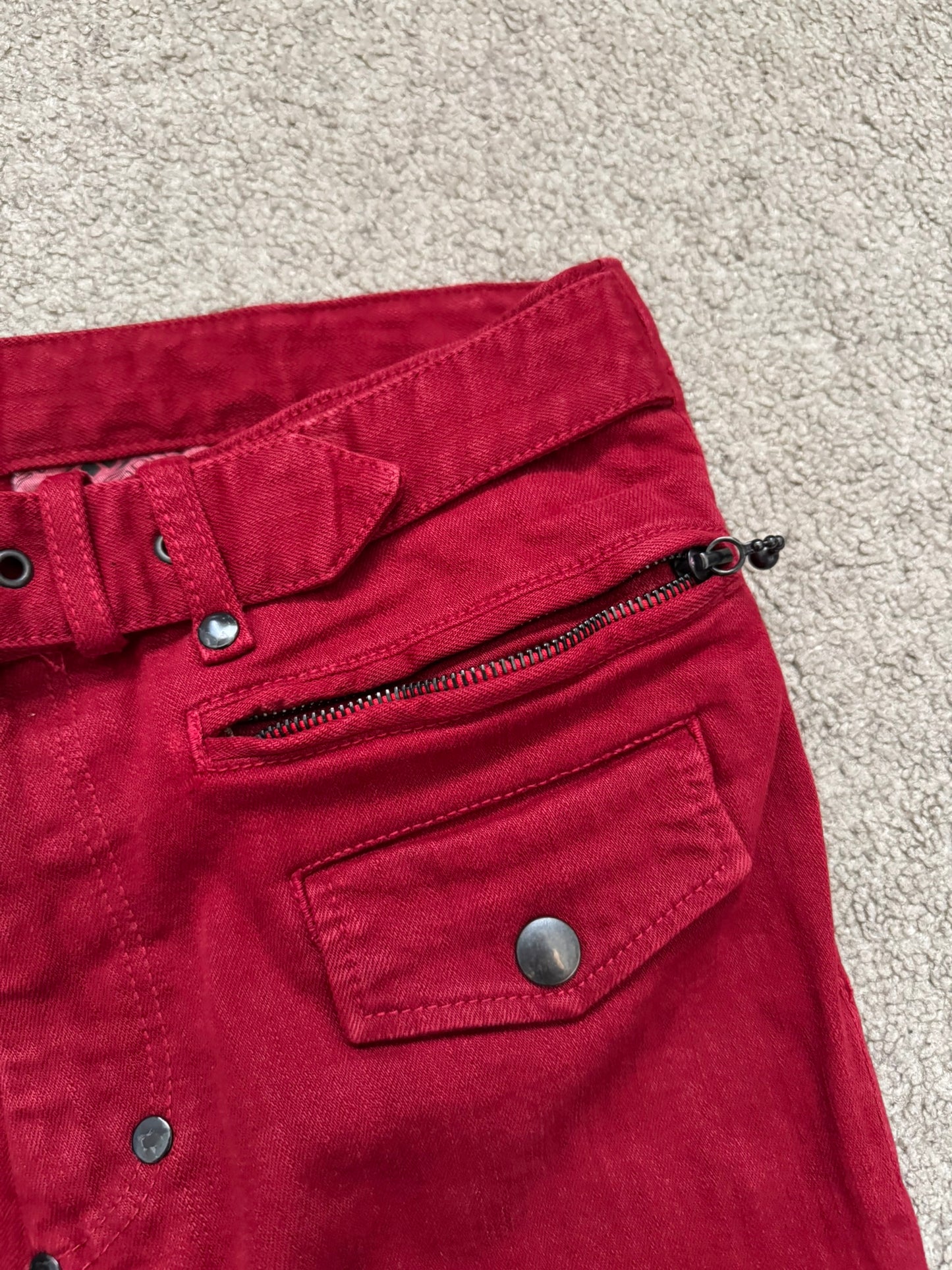 SS05 Number (N)ine "Nightcrawler" Belted Zipper Denim Jeans