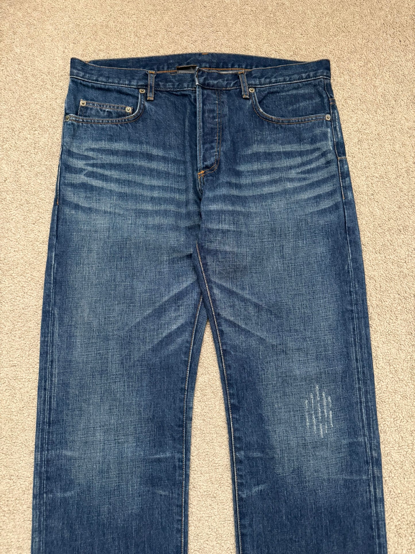 Dior Homme by Hedi Slimane MIJ Clawmark Blue Washed Denim Jeans
