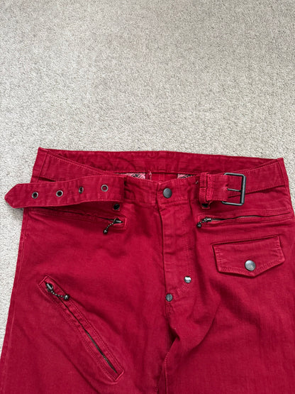 SS05 Number (N)ine "Nightcrawler" Belted Zipper Denim Jeans