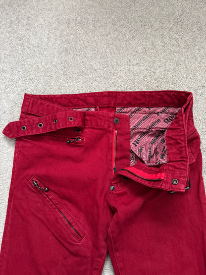SS05 Number (N)ine "Nightcrawler" Belted Zipper Denim Jeans