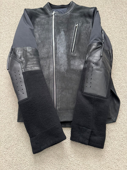 FW14 Rick Owens Mainline Moody Hybrid Fencing Leather Jacket