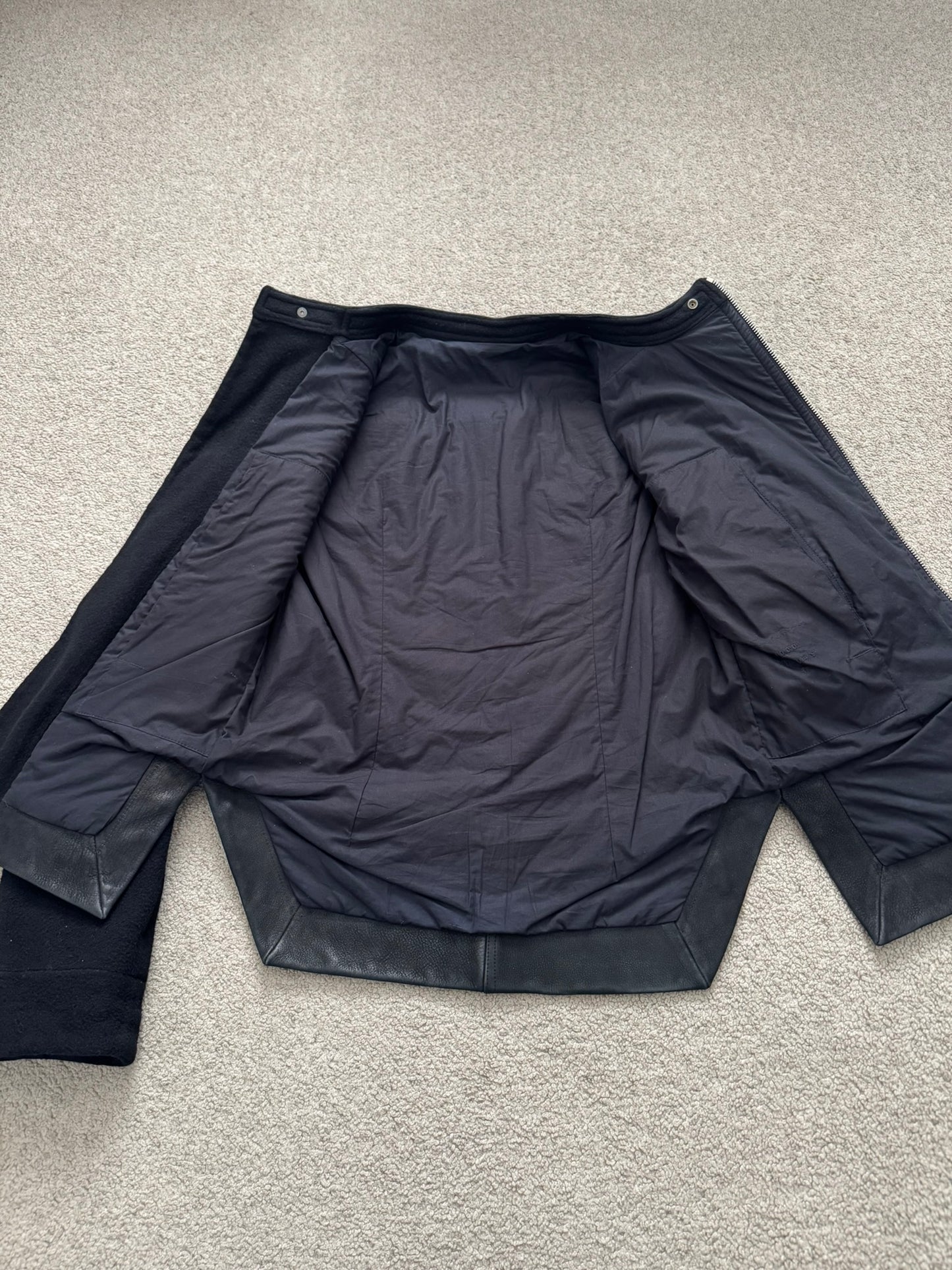 FW14 Rick Owens Mainline Moody Hybrid Fencing Leather Jacket