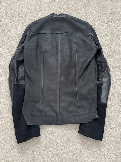 FW14 Rick Owens Mainline Moody Hybrid Fencing Leather Jacket