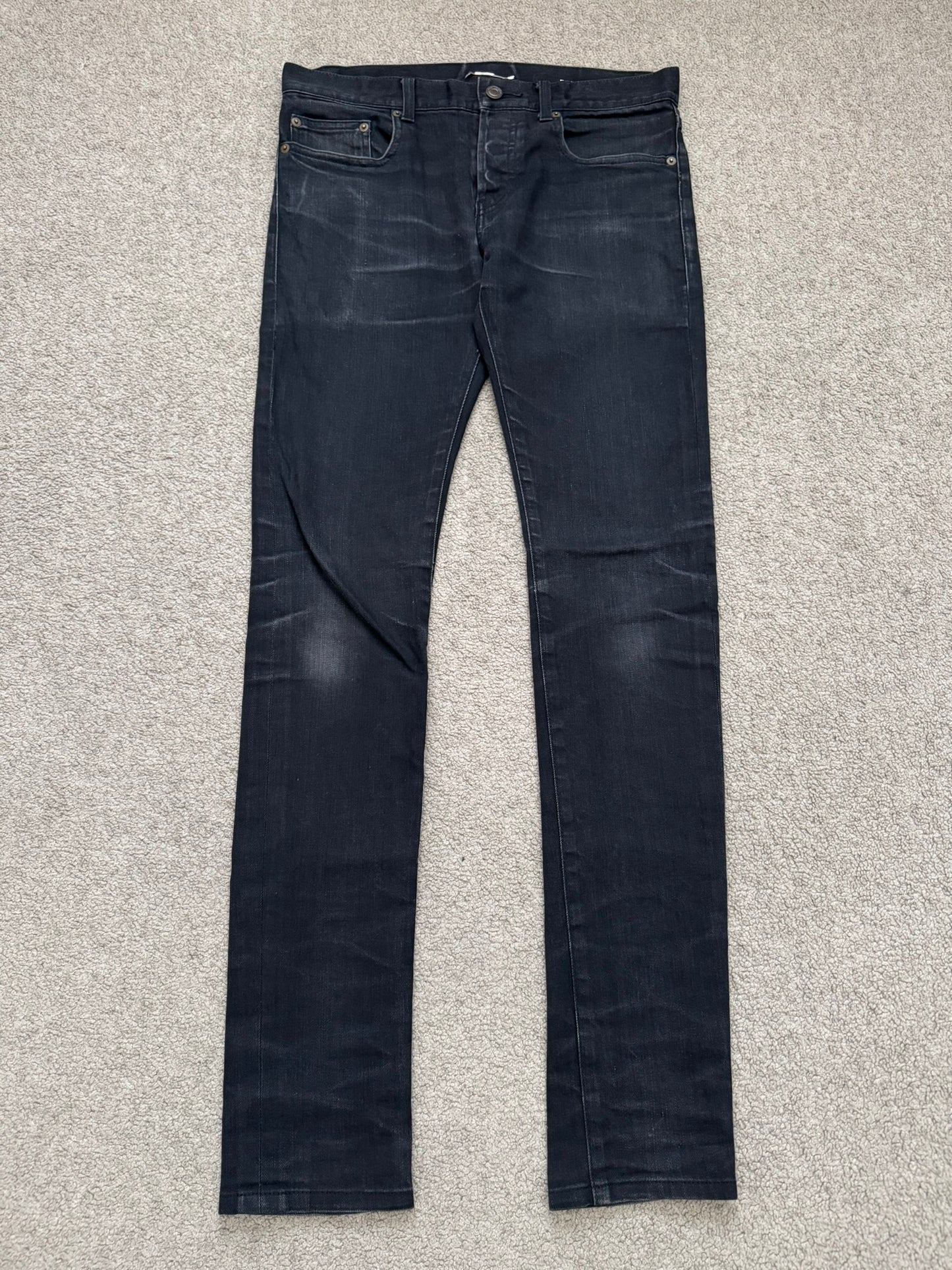 SS14 Saint Laurent by Hedi Slimane Black Washed D01 Denim Jeans