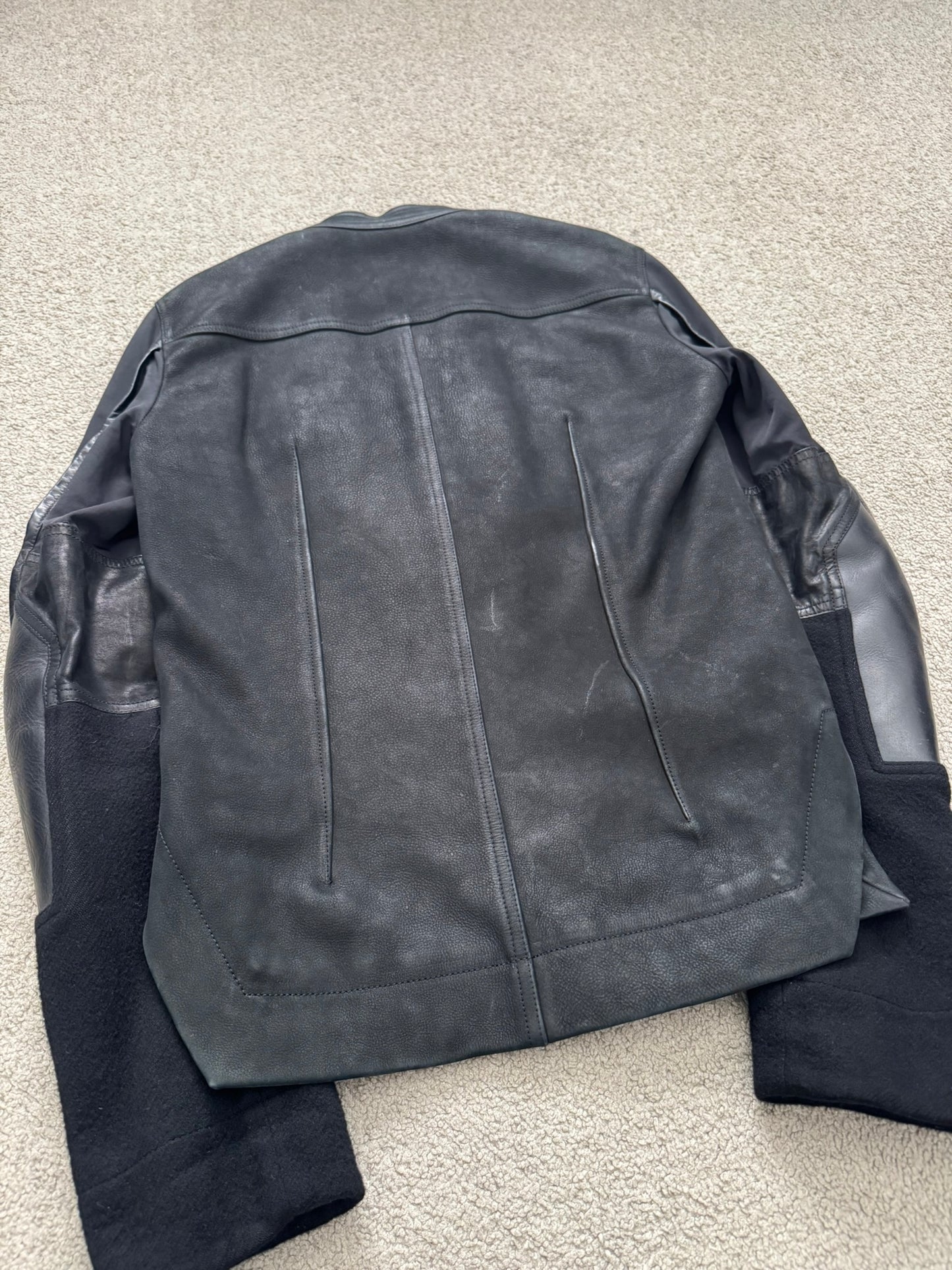 FW14 Rick Owens Mainline Moody Hybrid Fencing Leather Jacket