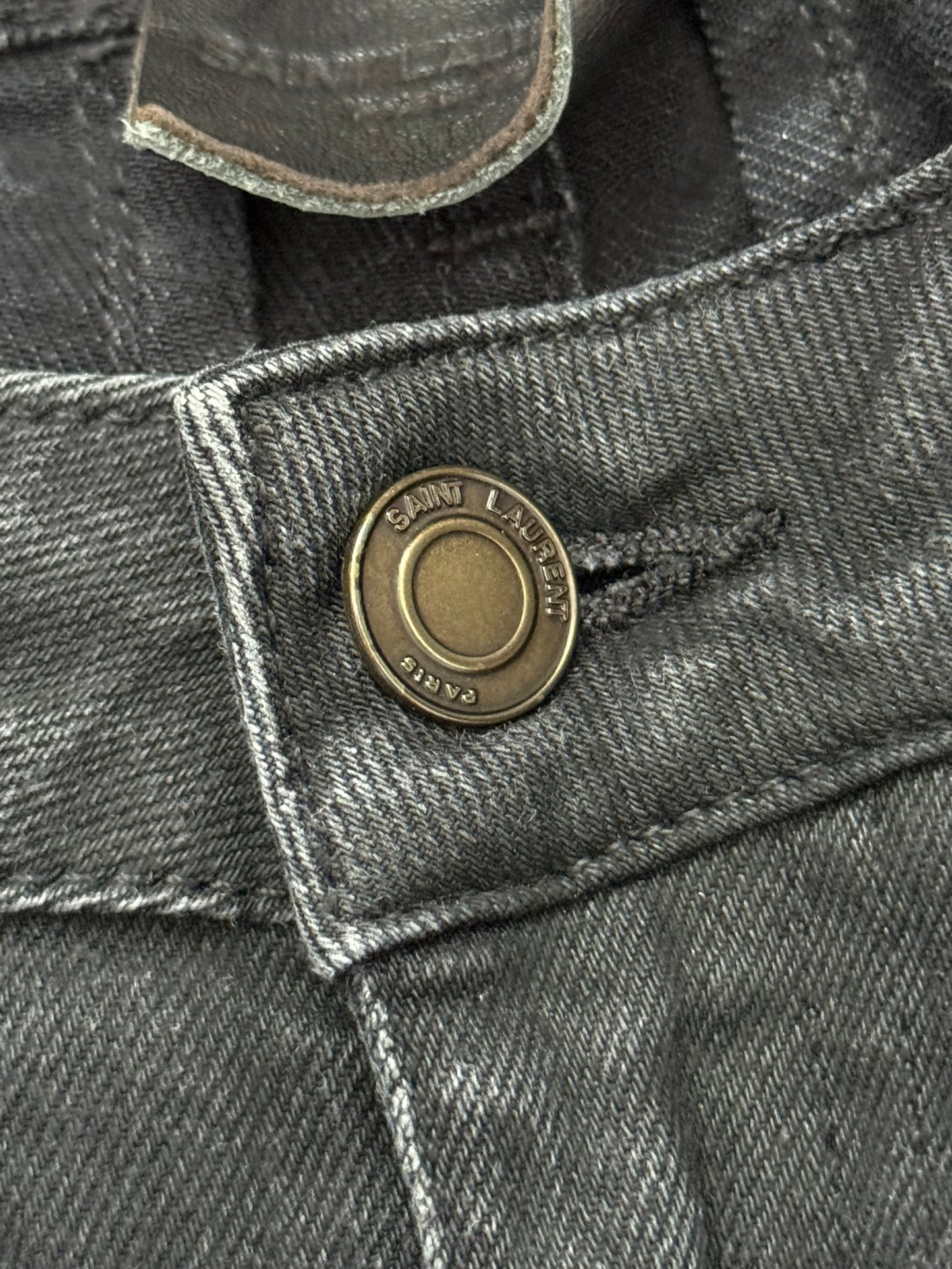 FW16 Saint Laurent by Hedi Slimane Black Faded D02 Denim Jeans