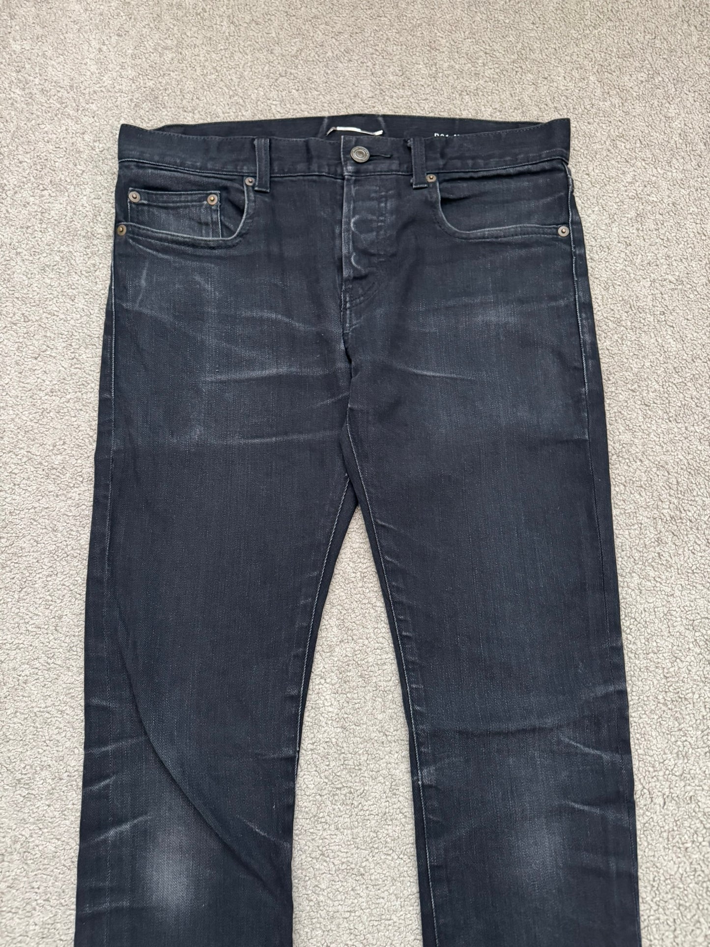 SS14 Saint Laurent by Hedi Slimane Black Washed D01 Denim Jeans