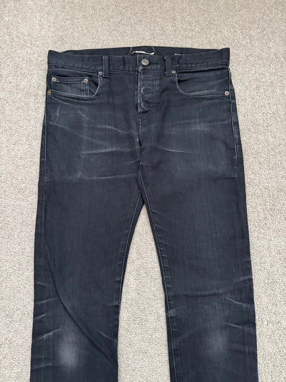 SS14 Saint Laurent by Hedi Slimane Black Washed D01 Denim Jeans