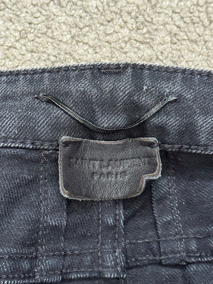 FW16 Saint Laurent by Hedi Slimane Black Faded D02 Denim Jeans
