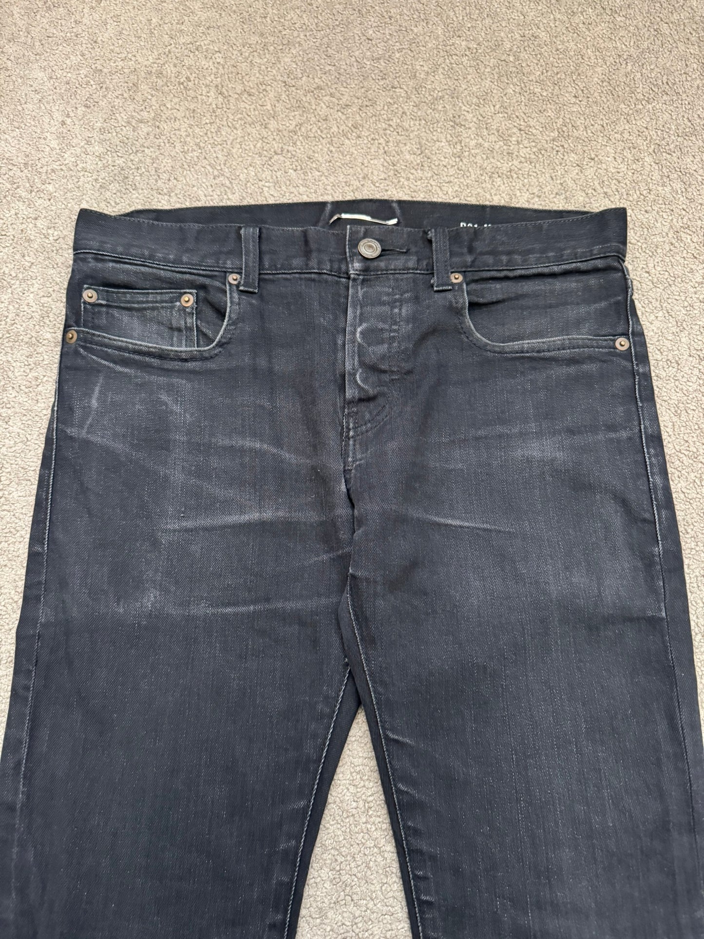 SS14 Saint Laurent by Hedi Slimane Black Washed D01 Denim Jeans