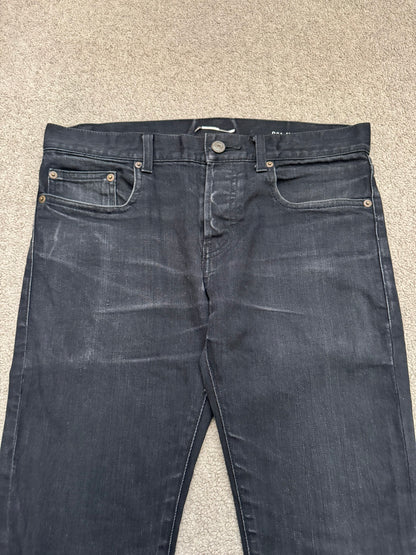 SS14 Saint Laurent by Hedi Slimane Black Washed D01 Denim Jeans