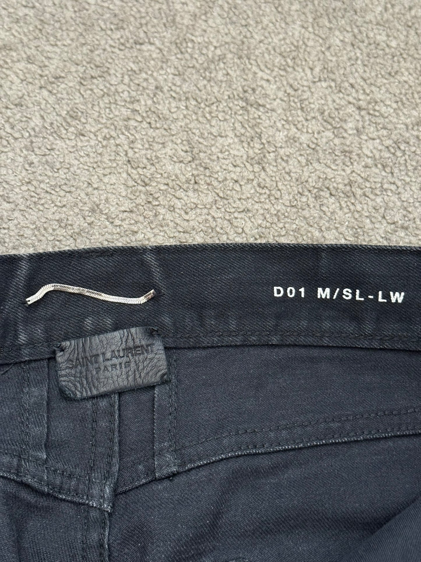 SS14 Saint Laurent by Hedi Slimane Black Washed D01 Denim Jeans