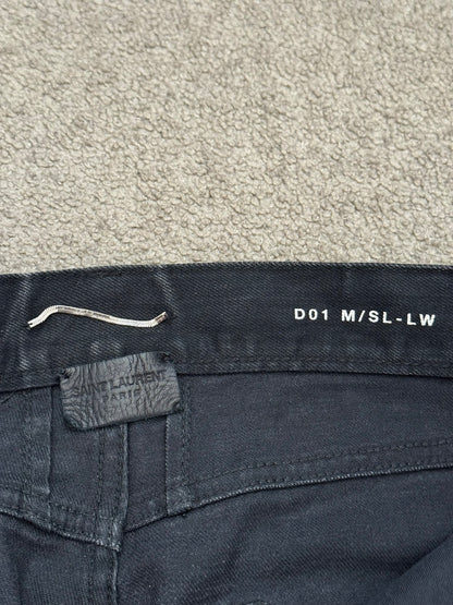 SS14 Saint Laurent by Hedi Slimane Black Washed D01 Denim Jeans