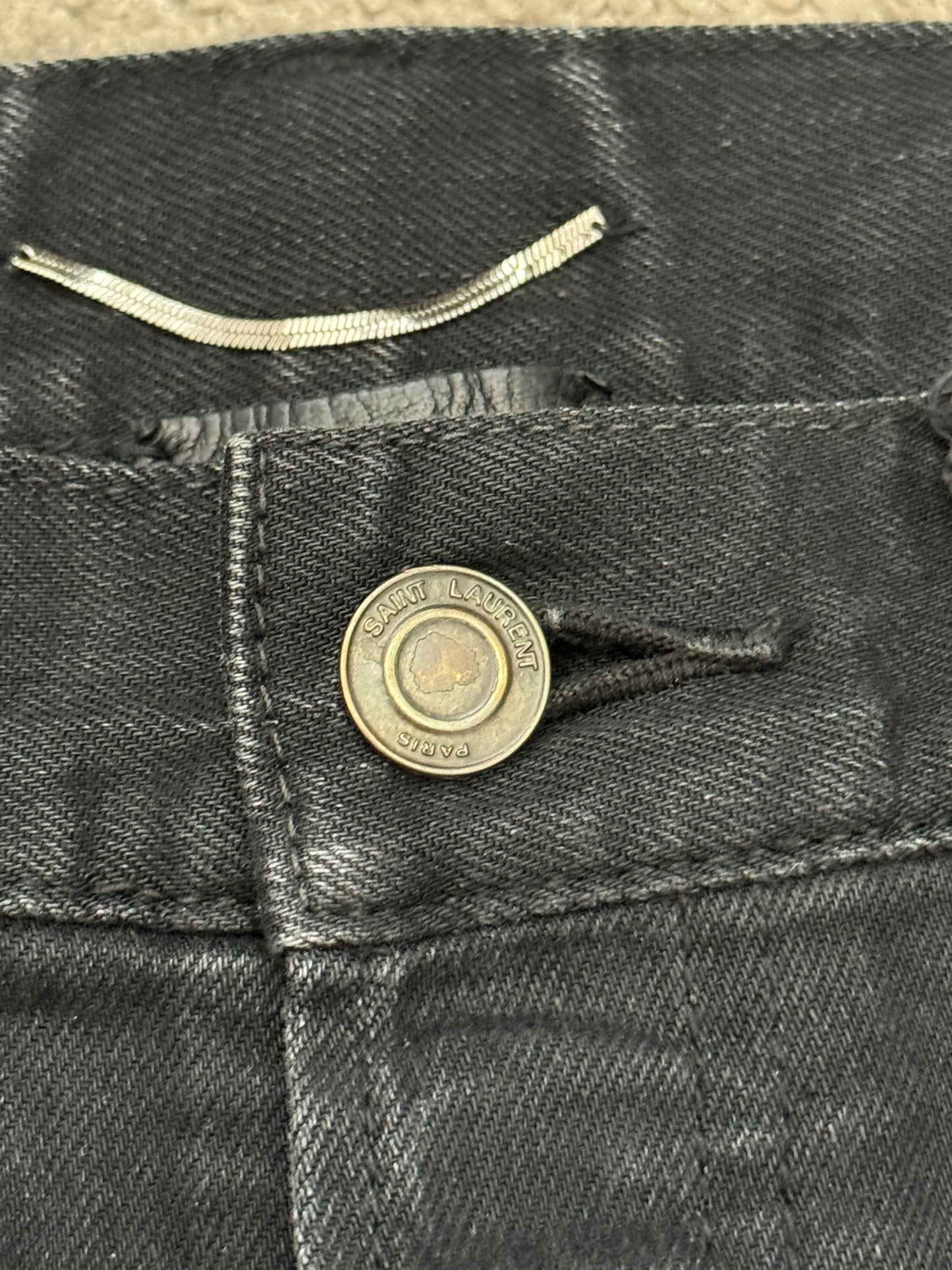 SS14 Saint Laurent by Hedi Slimane Black Washed D01 Denim Jeans