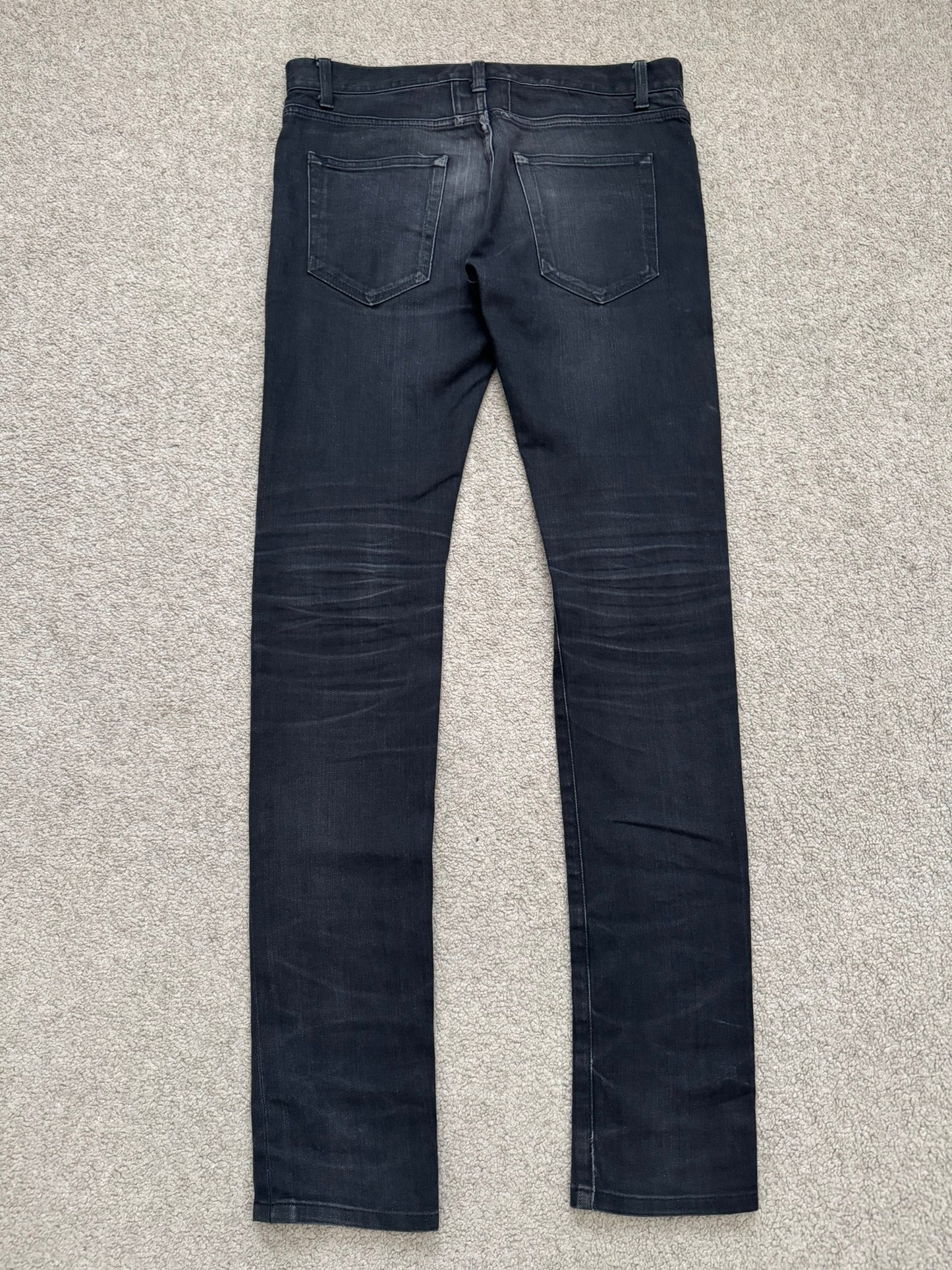 SS14 Saint Laurent by Hedi Slimane Black Washed D01 Denim Jeans