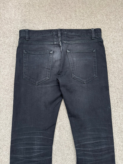 SS14 Saint Laurent by Hedi Slimane Black Washed D01 Denim Jeans