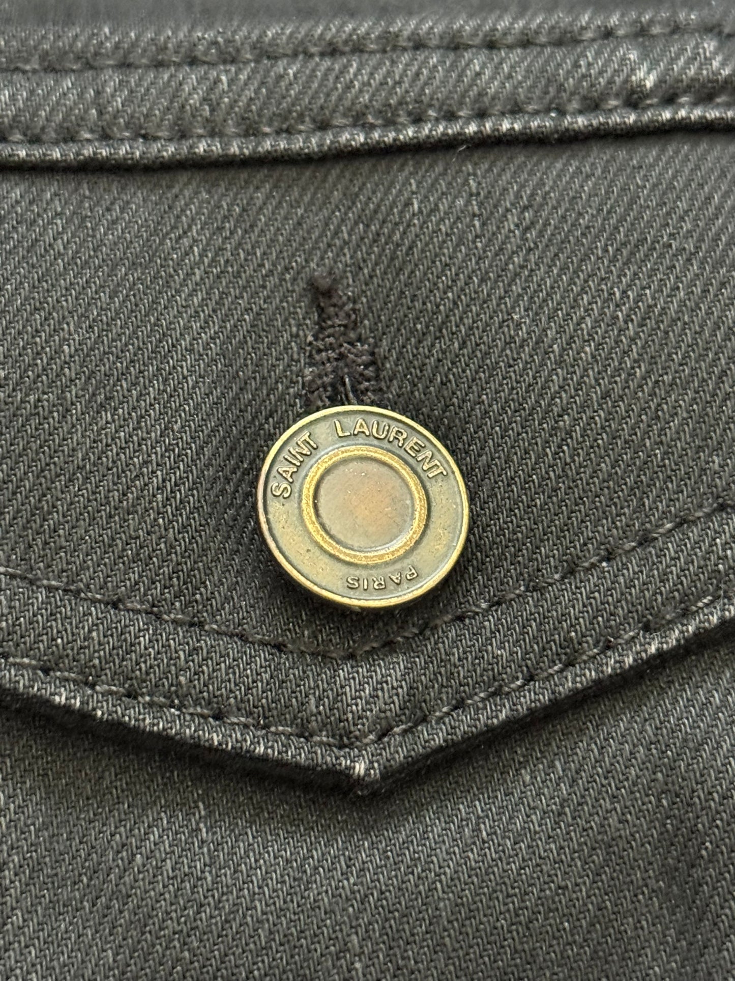 FW13 Saint Laurent by Hedi Slimane Black Trucker Denim Jacket