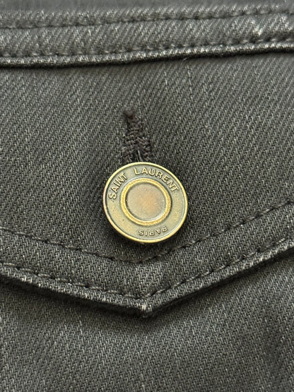 FW13 Saint Laurent by Hedi Slimane Black Trucker Denim Jacket