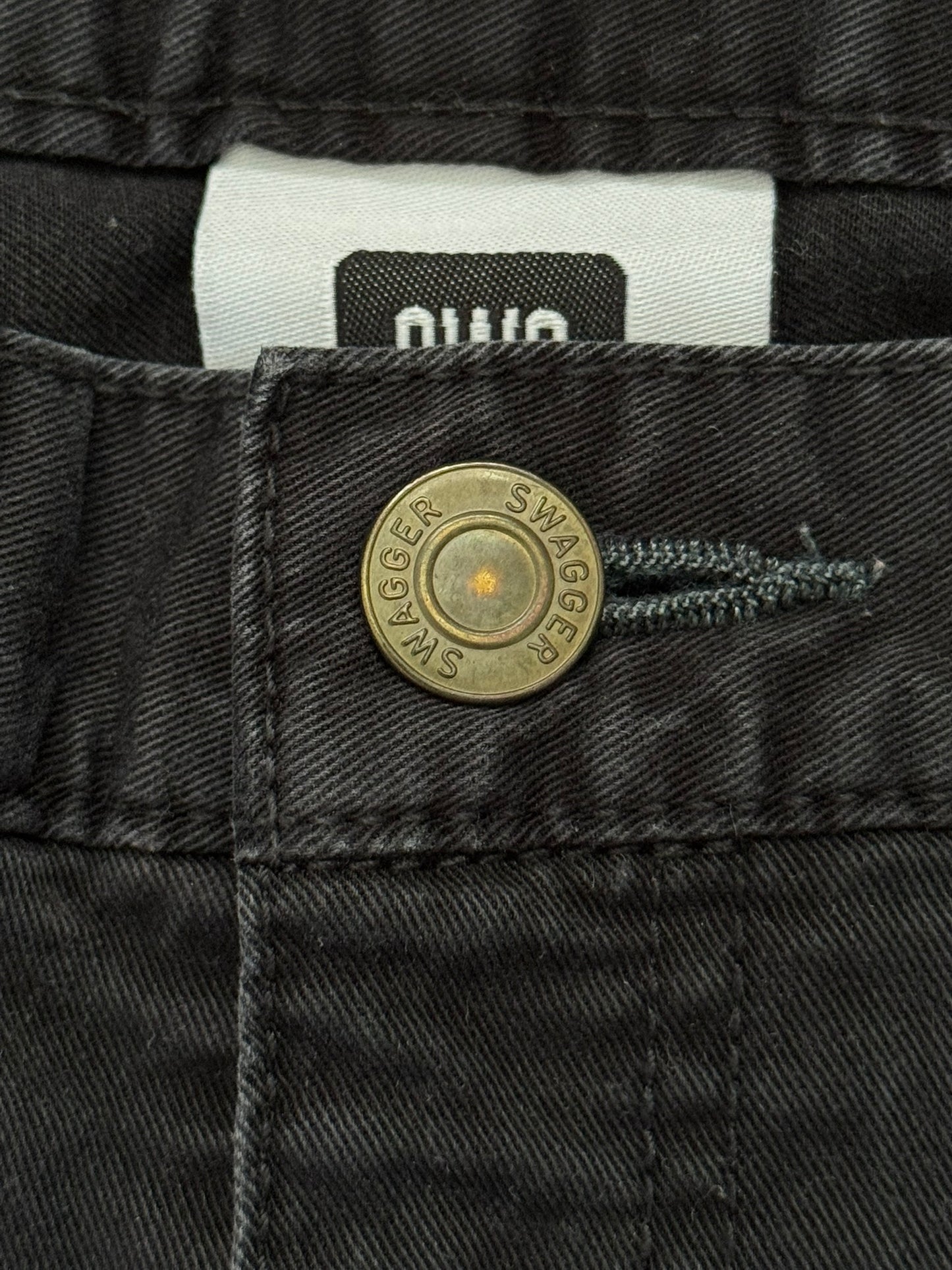 Swagger Knee Slit Skinny Black Denim Jeans