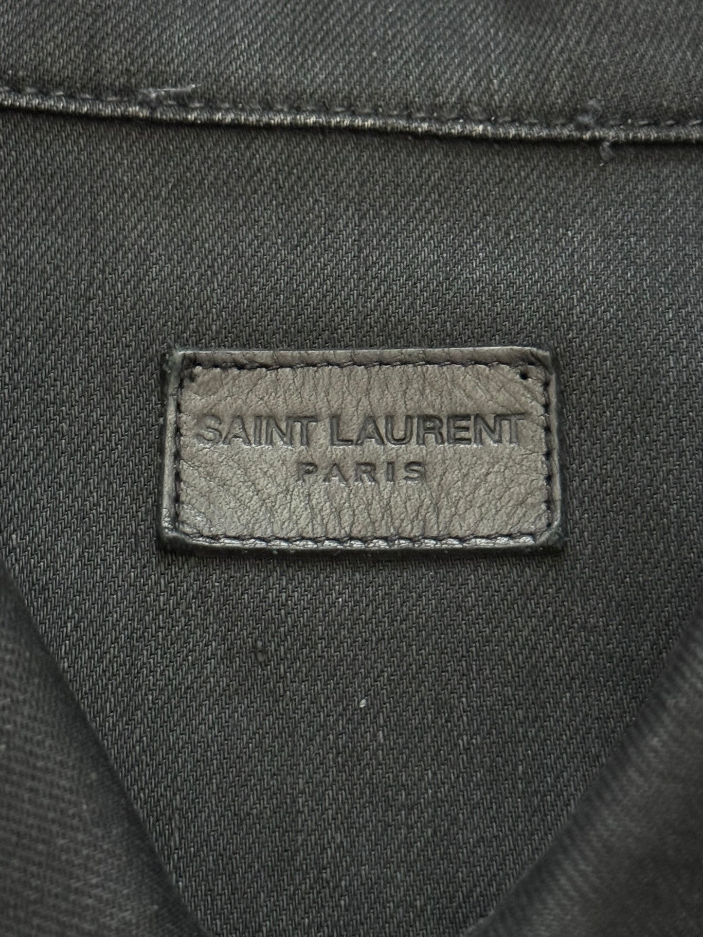 FW13 Saint Laurent by Hedi Slimane Black Trucker Denim Jacket