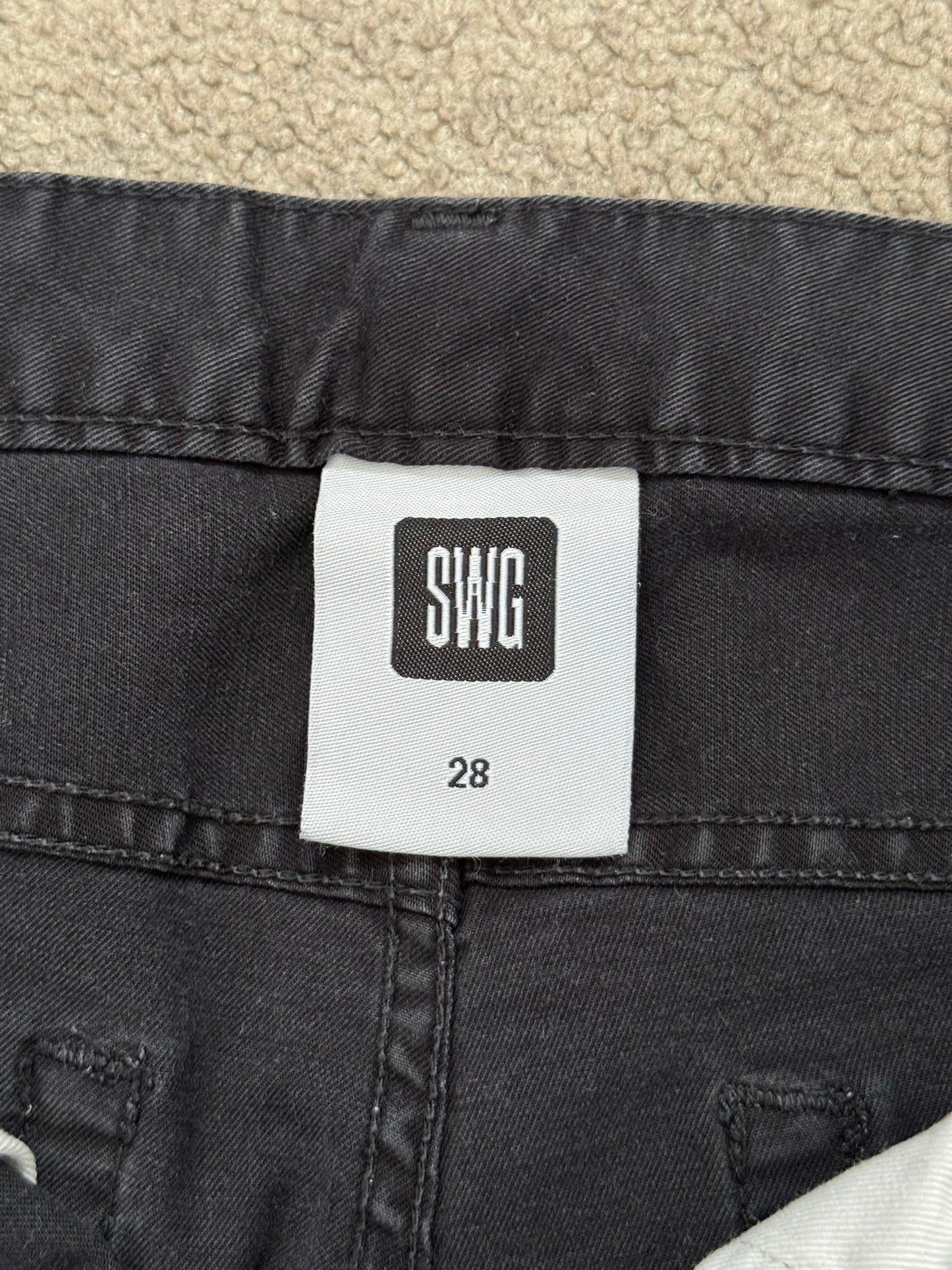 Swagger Knee Slit Skinny Black Denim Jeans