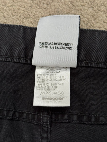 Swagger Knee Slit Skinny Black Denim Jeans