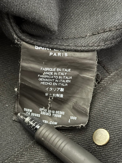 FW13 Saint Laurent by Hedi Slimane Black Trucker Denim Jacket