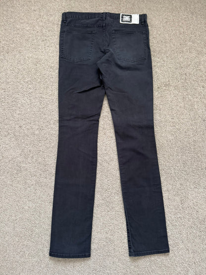 Swagger Knee Slit Skinny Black Denim Jeans