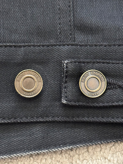 FW13 Saint Laurent by Hedi Slimane Black Trucker Denim Jacket