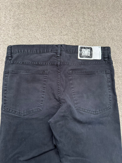 Swagger Knee Slit Skinny Black Denim Jeans