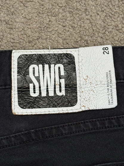 Swagger Knee Slit Skinny Black Denim Jeans