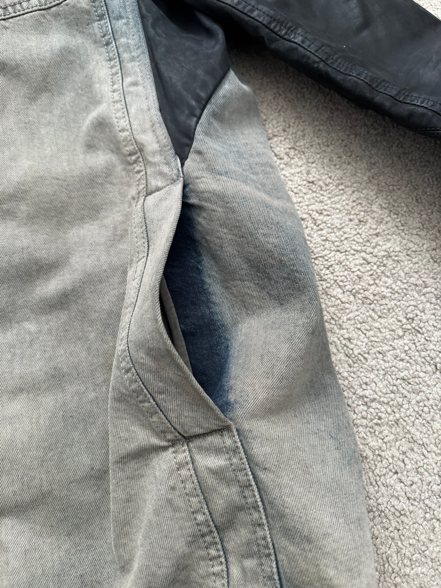 FW13 Rick Owens DRKSHDW Mineral Dust Slave Denim Jacket